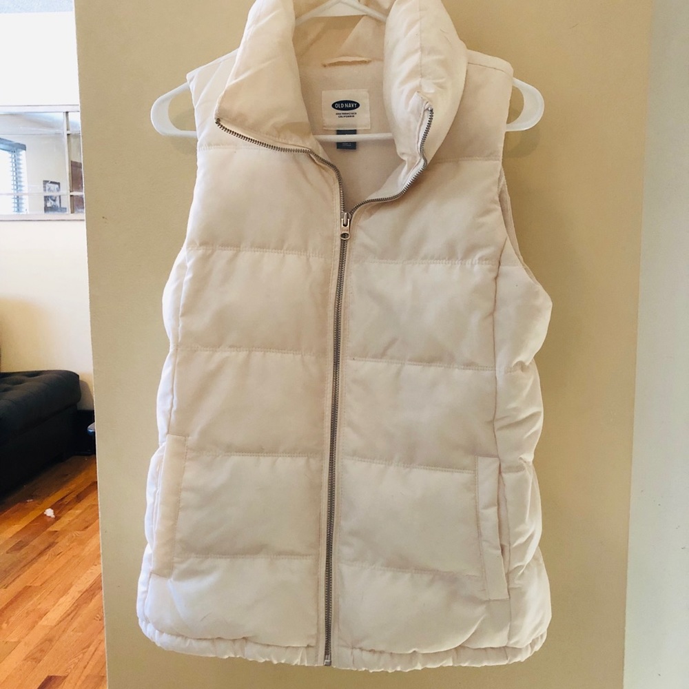 Old Navy Puff Vest White Small